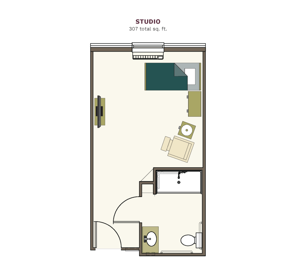 Assisted Living Studio floor plan image.