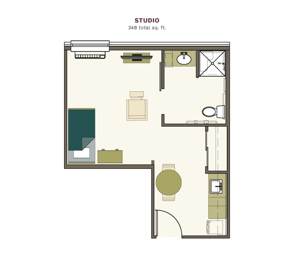 Assisted Living Studio floor plan image.